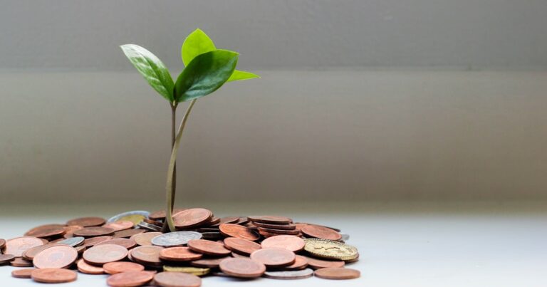 Money jar with growth concept — financial planning and credit building