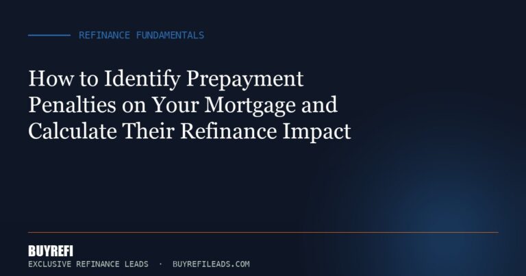 How to Identify Prepayment Penalties on Your Mortgage and Calculate Their Refinance Impact