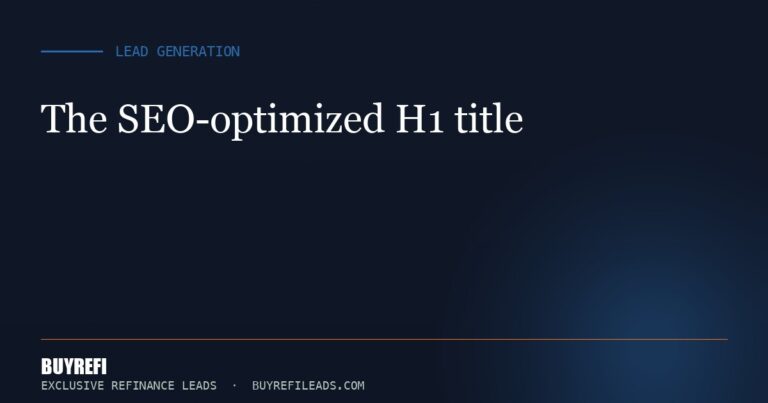 The SEO-optimized H1 title