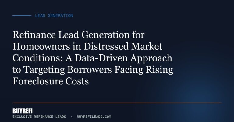 Refinance Lead Generation for Homeowners in Distressed Market Conditions: A Data-Driven Approach to Targeting Borrowers Fa...