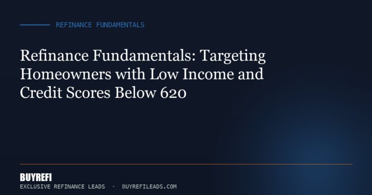 Refinance Fundamentals: Targeting Homeowners with Low Income and Credit Scores Below 620