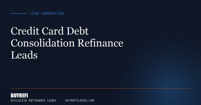 Credit Card Debt Consolidation Refinance Leads